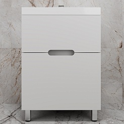 Style Line Тумба с раковиной Матис 60 белая матовая – фотография-2